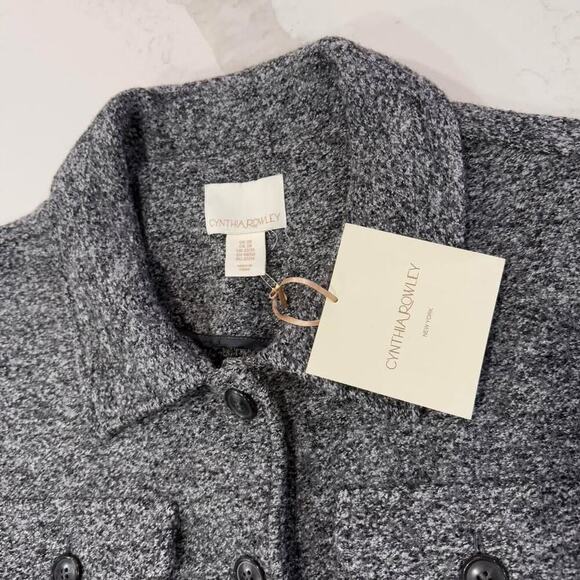 Cynthia Rowley NWT Button Up Jacket Blazer Shacket Gray Wool/Rayon Women’s 2X - Picture 3 of 7